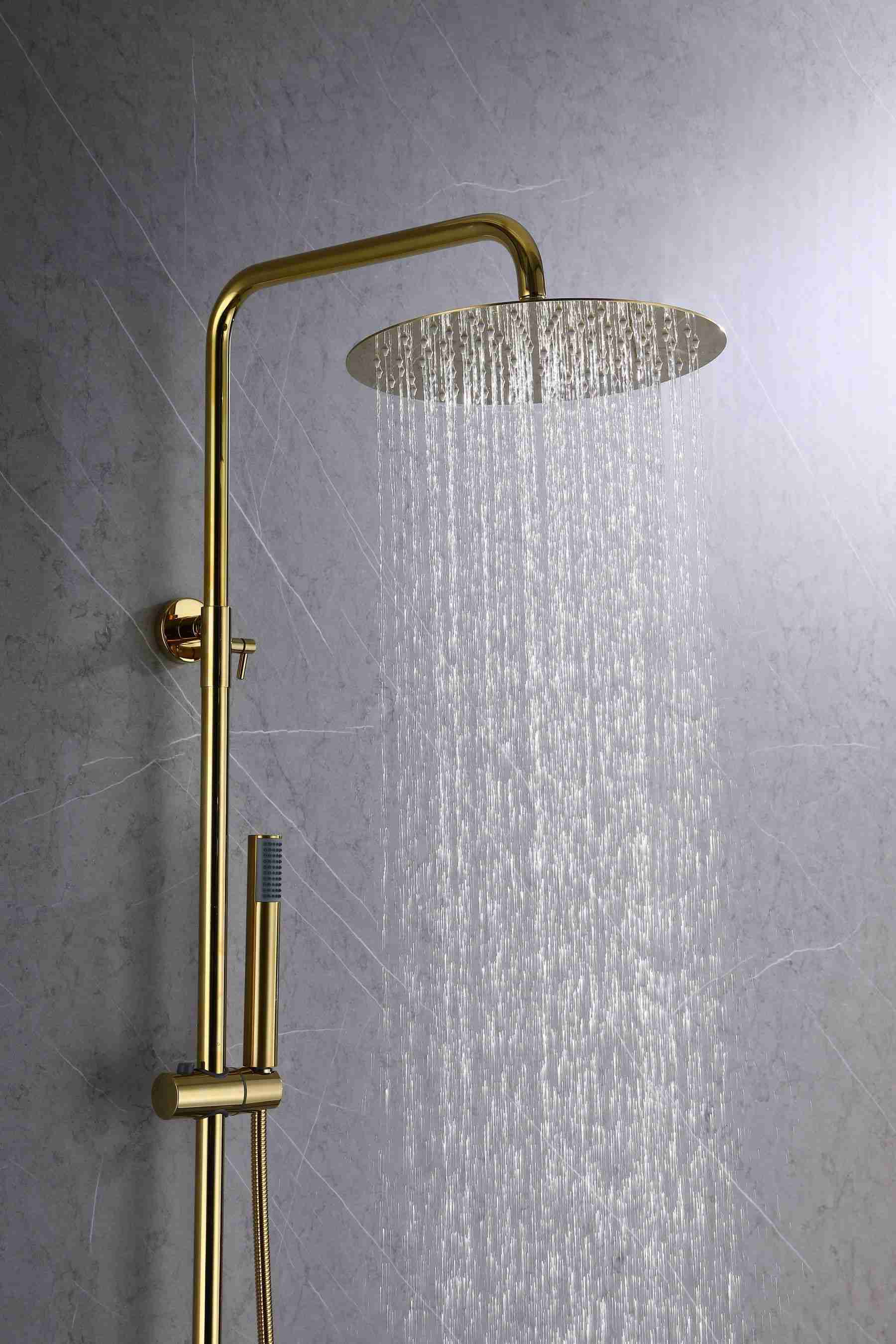 Accessoires de baignoire de douche dorée de luxe