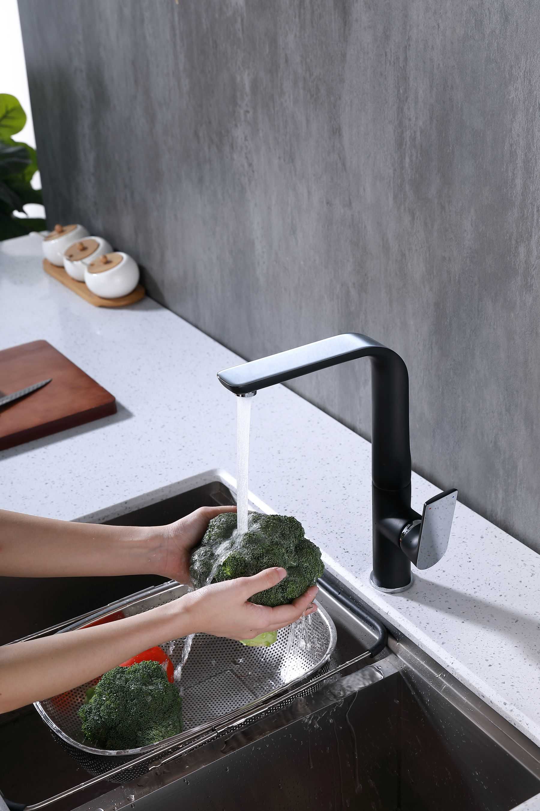 Single Handle Kitchen Faucet With Spring Spout