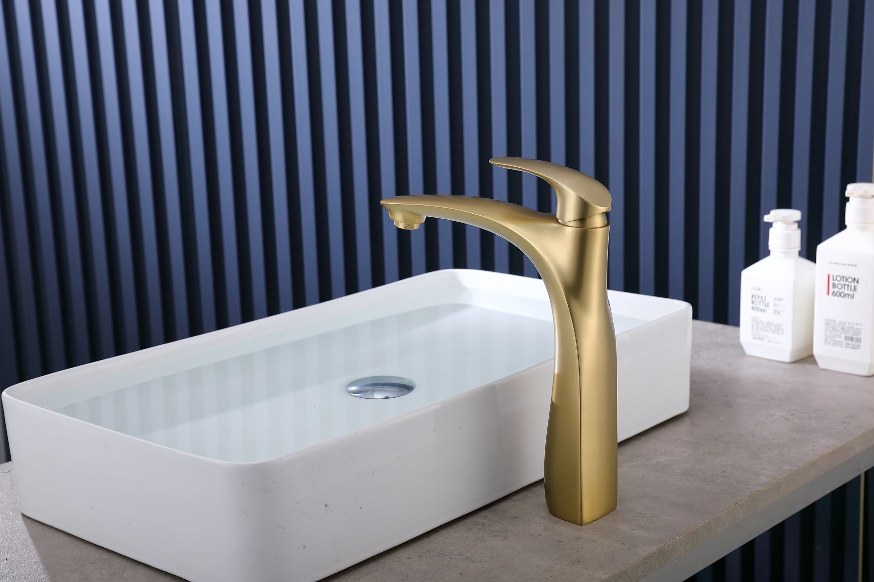 Brushed Gold Tall Vessel Sink Faucet