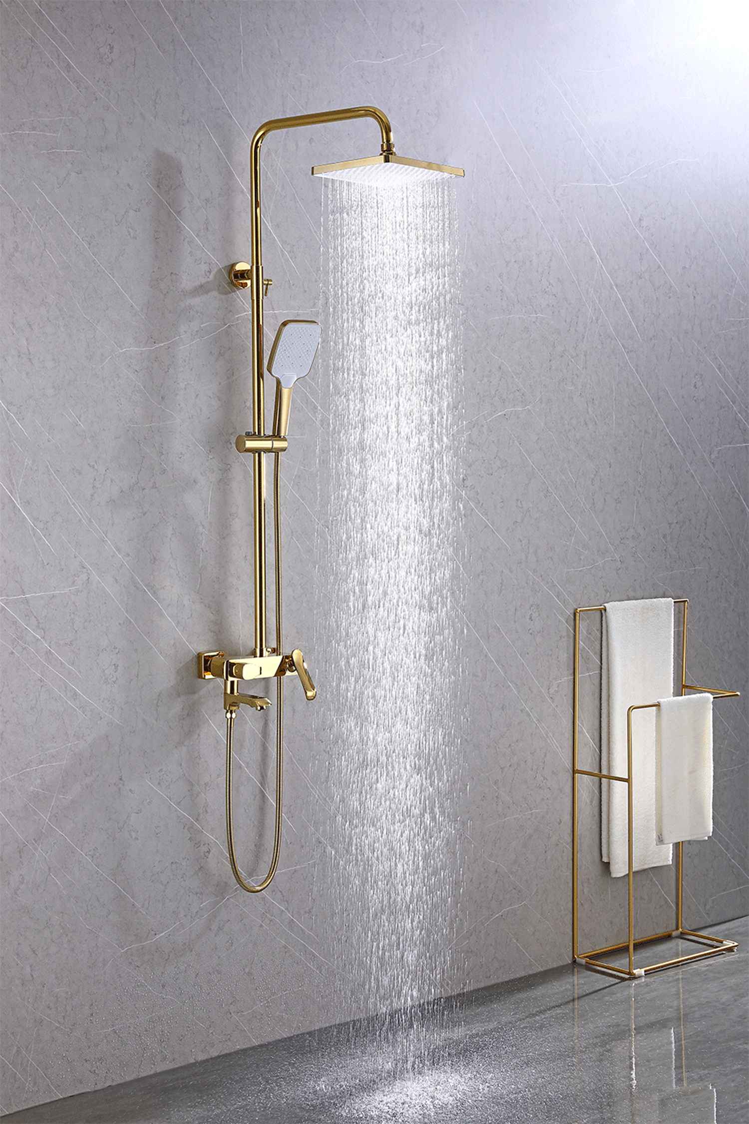 Solid Brass Rain Shower Exposed Shower System with Peeling Technology