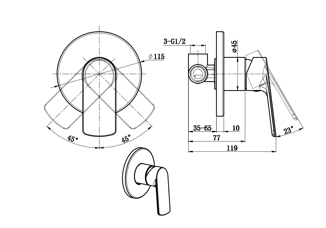 Concealed Taps With Hand Shower