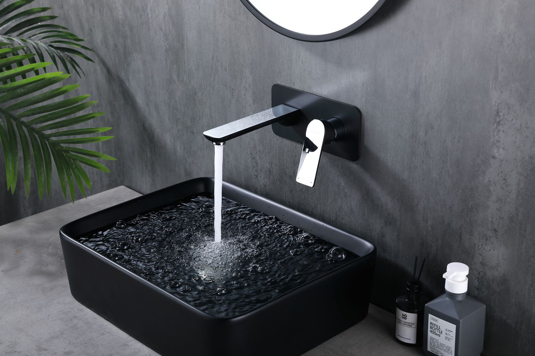 double color wall mounted bath tap